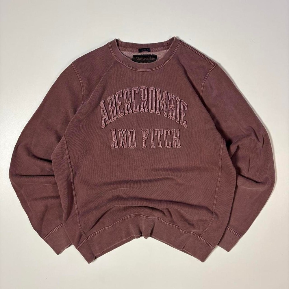 Abercrombie & Fitch Mauve Embroidered Crewneck Sweatshirt - L